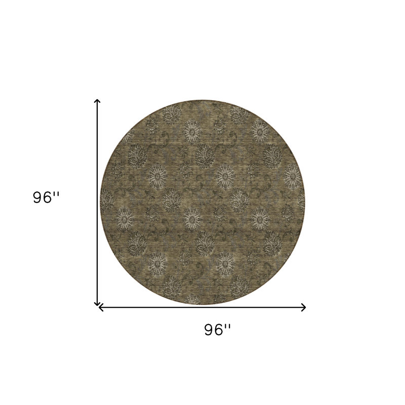 Tapis beige rond 8 po