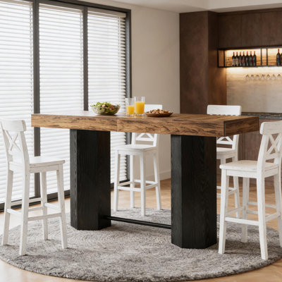 Table basse Woodgrain Design, table de pub, table de voeux