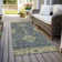 Machine Washable Indoor/Outdoor Xhevrie Blue Rug