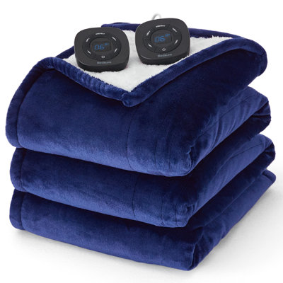 Electric Blanket - Dual Control Heated Blanket, Fast Heating with 10 Time Settings & 10 Heat Settings 
