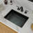 20"L*14"W*8"H Black Bathroom Sink Ceramic Undermount Sink