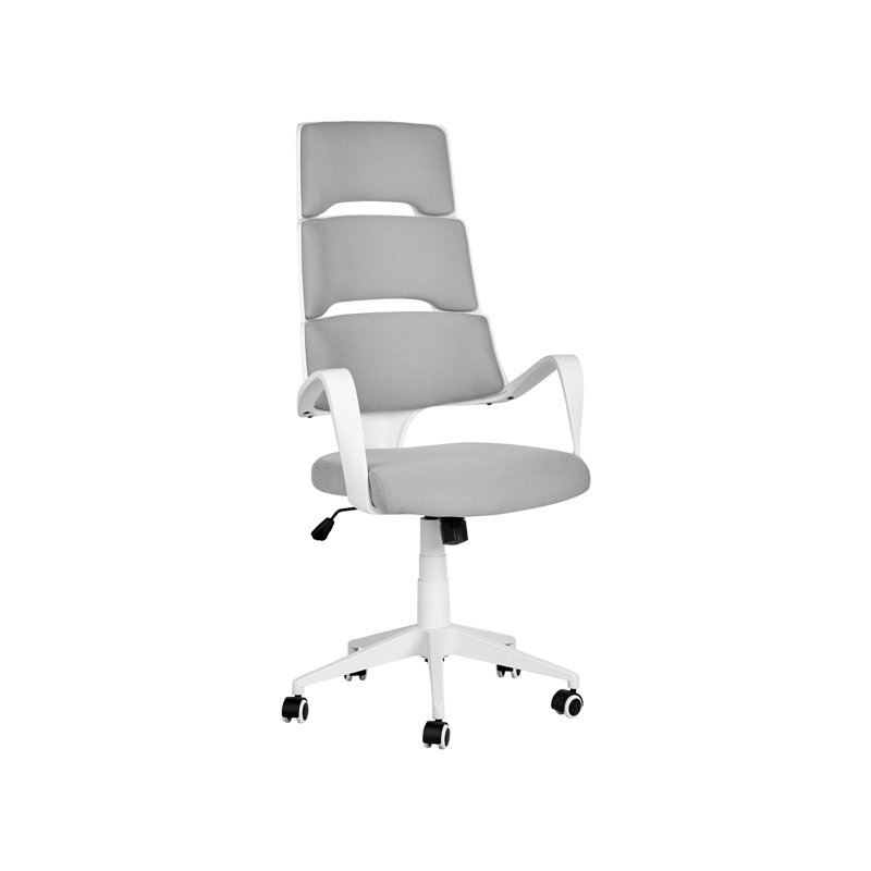 Polyester Blend Office Chair, White, Grey