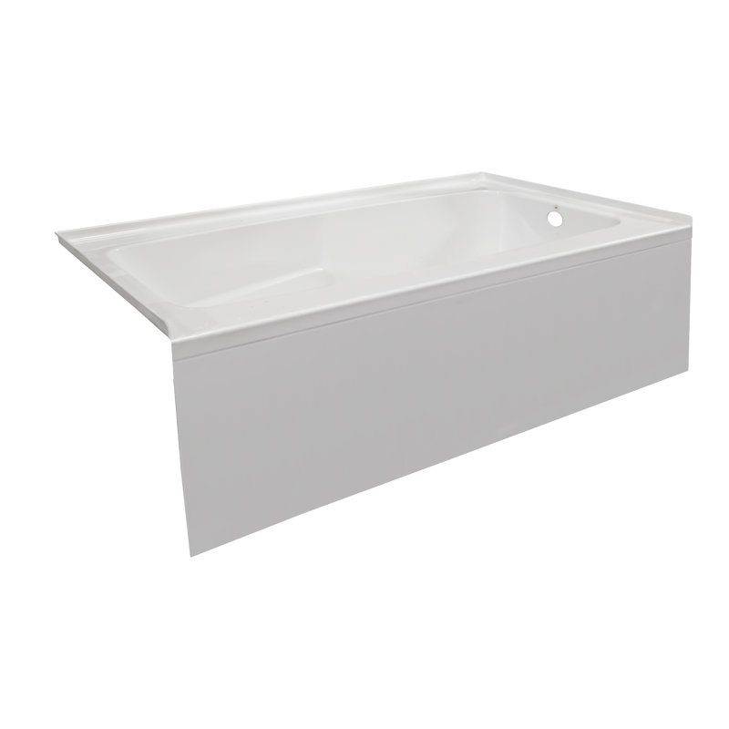 72'' x 32'' Soaking Acrylic Bathtub, Right, White