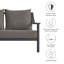 Canapé d'extérieur Terrace en aluminium graphite carbone