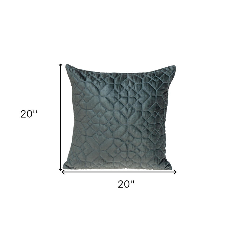 Sora Transitional Quilted Gray/Charcoal Throw Pillow, Charcoal