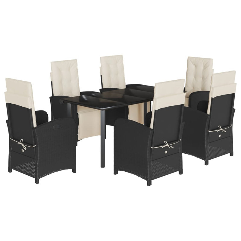 Ensemble repas extérieur Makiley, Noir, 4, H 29,1 po x l 63 po x P 31,5 po