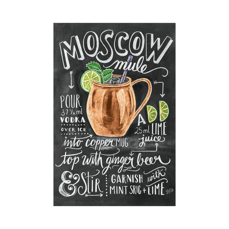Moscow Mule Recipe - Print on Canvas, Wrapped Canvas, 66.04 cm H x 45.72 cm W x 1.91 cm D