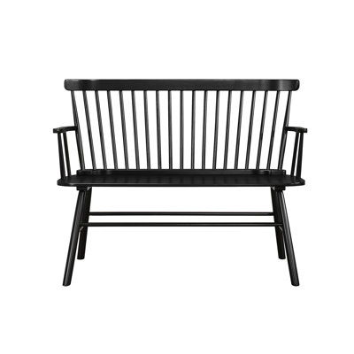 Black Spindle Back Chair With Stable And Feature Bench Stylish Design