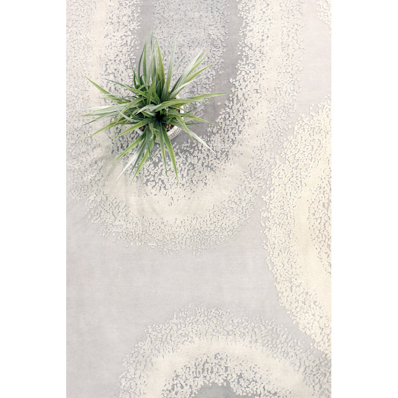 Hand Knotted Abstract Area Rug in Beige/Blue
