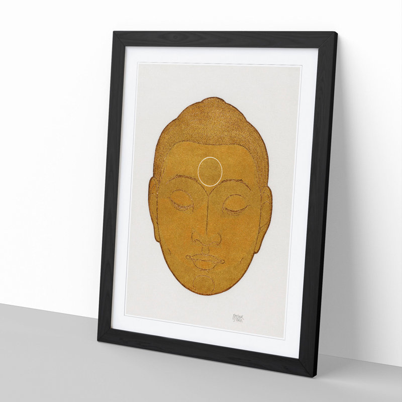 Head of Buddha Vol.1 by Reijer Stolk - Picture Frame Painting, Black Framed, 36cm H x 27cm W x 2cm D