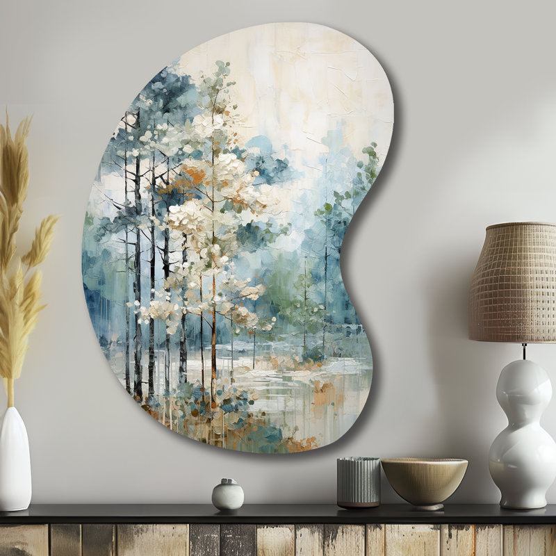 Décoration murale irrégulière en métal Haliee Pine Enchanted Forest II, H 39 po x l 28 po