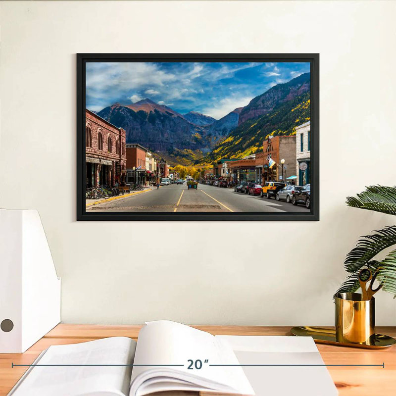 Petite ville de Telluride, Cadre flottant noir, 13 po x 9 po