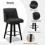 Tabouret de bar pivotant à 26 ° de hauteur 26 po avec tabourets de bar rembourrés en similicuir de 26 po, résistants aux plis et essuyables (ensemble de 3 tabourets)-853370570-853370564