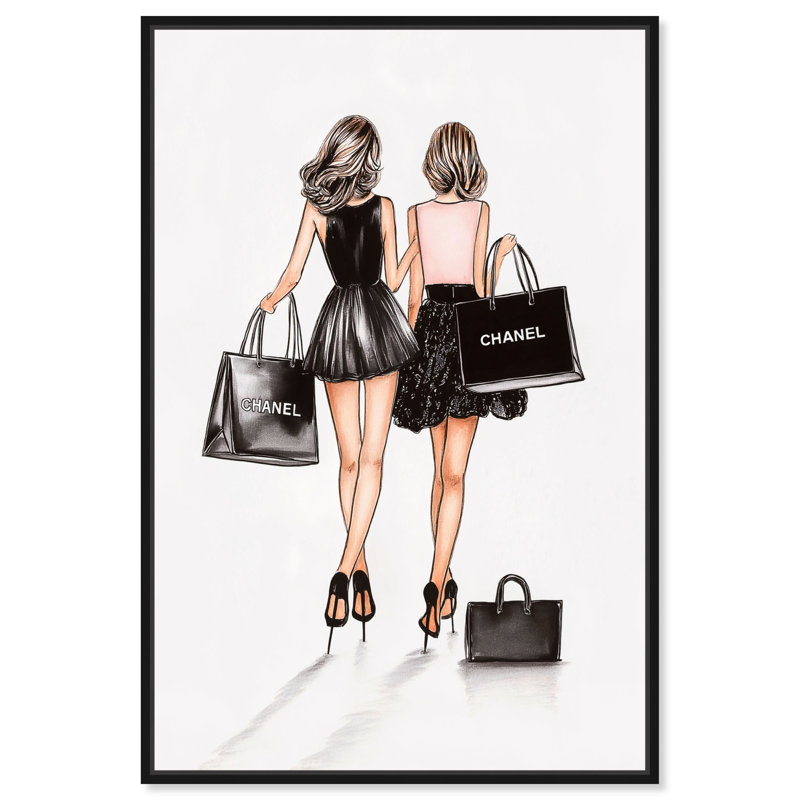 «Sacs and Bliss III», art glamour sur toile par Art Remedy, Cadre blanc, H 37 po x l 25 po