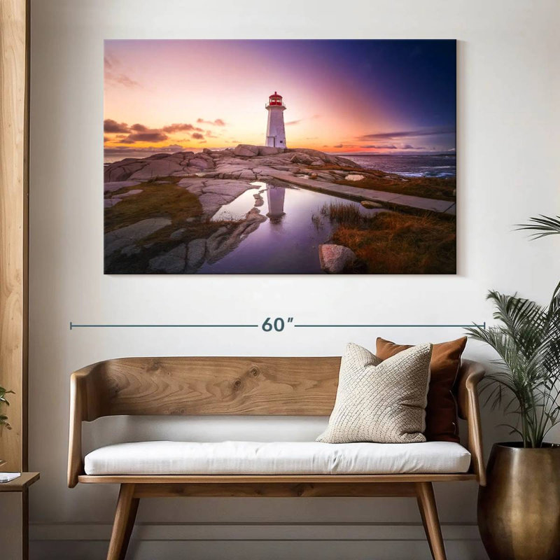Peggys point lighthouse sunset Aletra, H 34 po x l 51 po