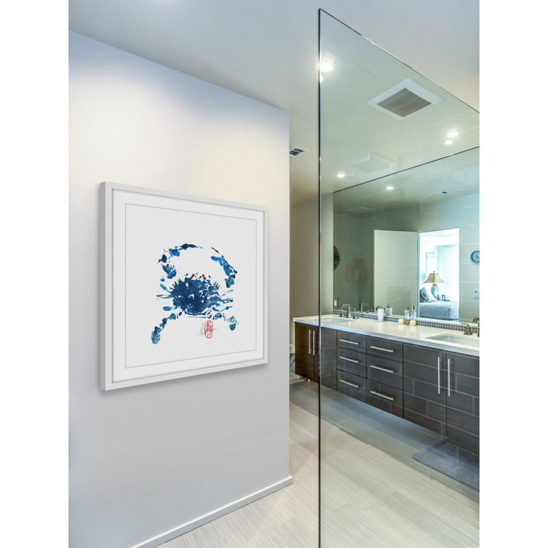 « blue crab », reproduction d’art encadrée, H 32 po x l 32 po x P 1,5 po