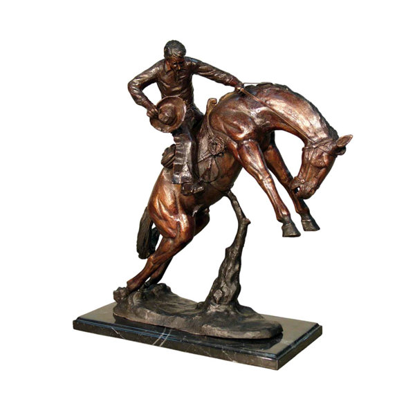 Metropolitan Galleries Bronze Bronco Twister Sculpture 