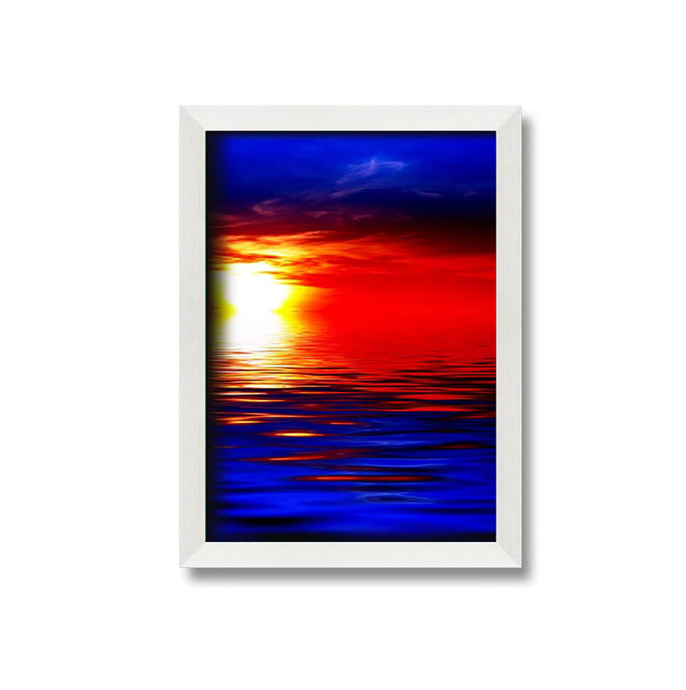 Gerahmtes Leinwandbild Electric Blue Ocean Sunset