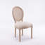 Chaise de salle à manger en bois massif de style français avec dossier en rotin et siège en lin, ensemble de 2 pour un usage quotidien élégant.