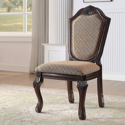 Ensemble de 2 chaises d'appoint à dossier uni beige et espresso