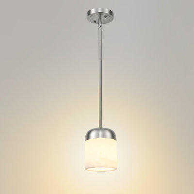 Luminaire suspendu vintage 1 lumière albâtre