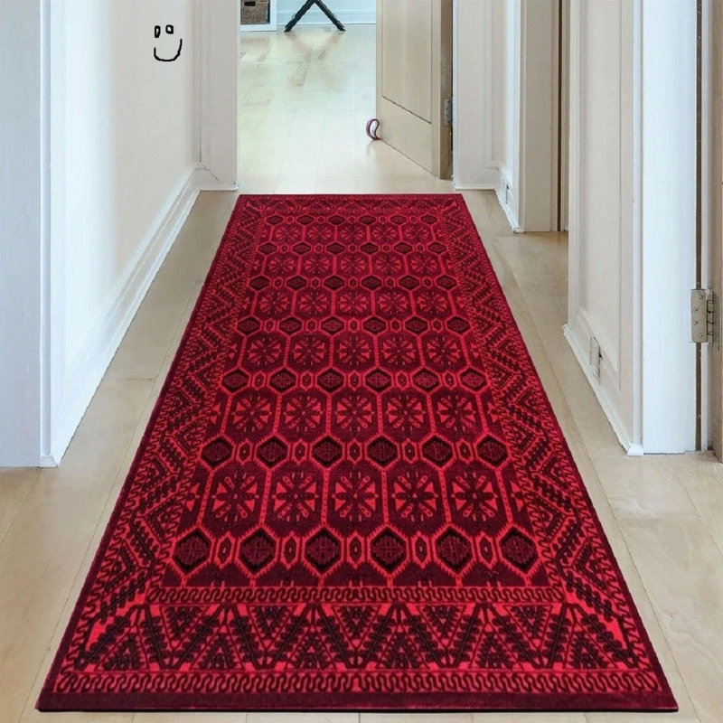 Area Rug, Red, Rectangle 80 x 150 cm