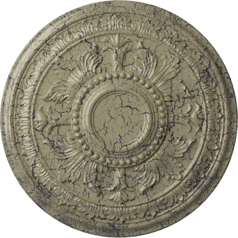 Médaillon de plafond 30 5/8 po x P 2 1/2 po Tellson (convient aux auvents jusqu'à 6 3/4 po), Pierre de château craquelé