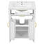 Ensemble de meuble-lavabo 24 po avec lavabo en céramique, meuble-lavabo compact de 24 po x P18 po x H34 po, 2 portes à fermeture en douceur