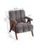 Chaise d'appoint Mid-Century moderne avec structure en bois massif et tissu chenille