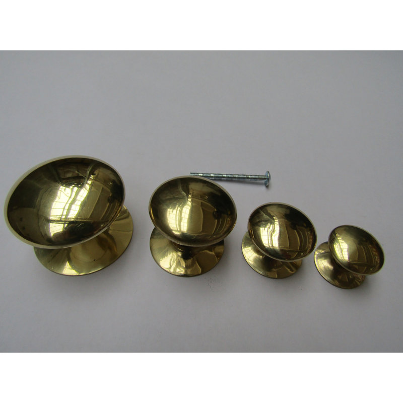 Field 50Mm Diameter Mushromm Knob, Polished Brass