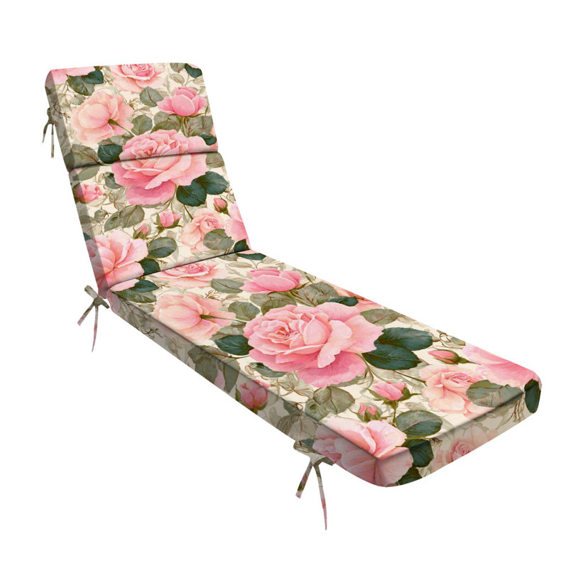  Coussin de patio extérieur pour l'extérieur 3 po Aquarelle roses fleurs de jardin d'été