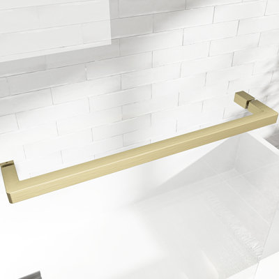 31 - L 32 po x H 55 po, porte de douche pivotante en or 180 brossé, verre trempé de 1/4 po de 6 mm, Nano facile à nettoyer et résistant, réversible pour la salle de bain
