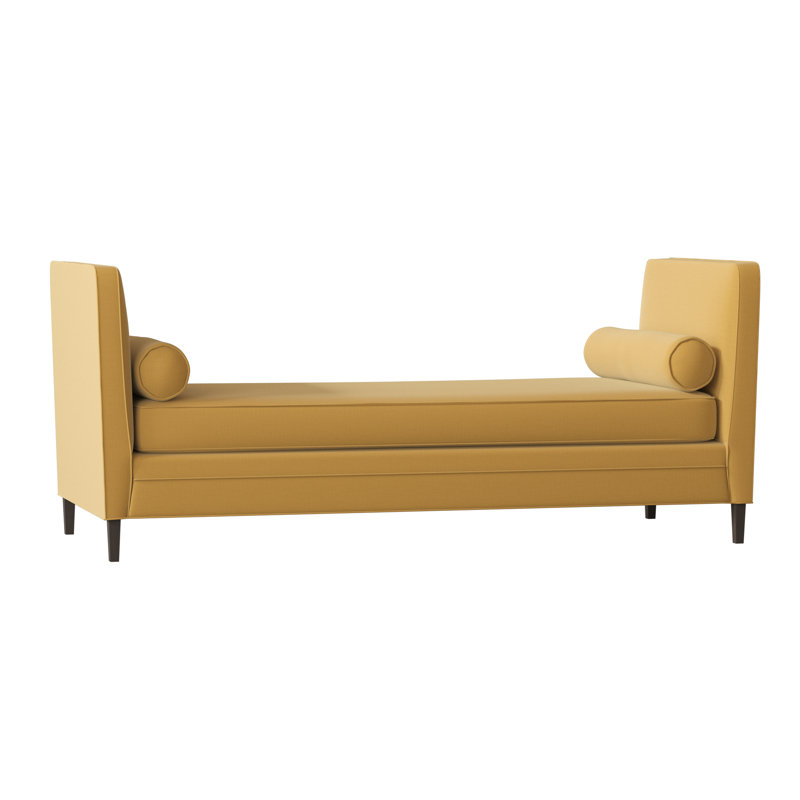 Lydia Upholstered Bench, Highlander Goldenrod, Silver