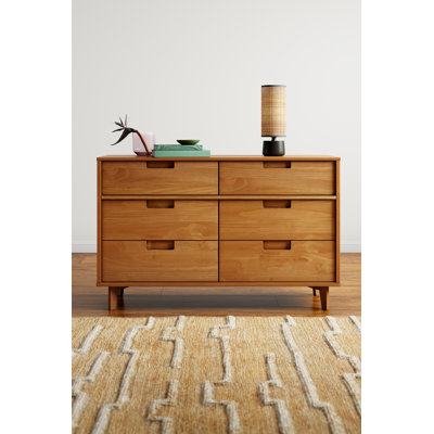 Yarber 6 Drawer Solid Wood Double Dresser