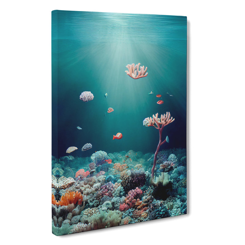 XC1022-1715X Coral Reef Bed - Wrapped Canvas Print, 60cm H x 40cm W x 3cm D