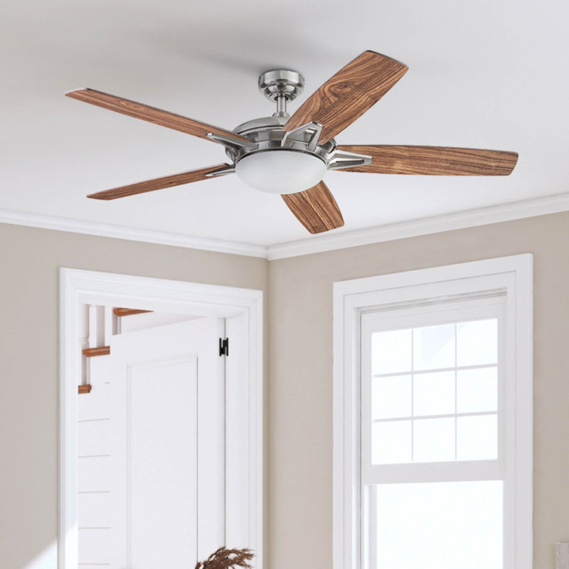Azuza 52" Ceiling Fan with LED Light, Brushed Nickel