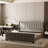 Modern King Size Light Gray Upholstered Platform Bed With Steel Frame