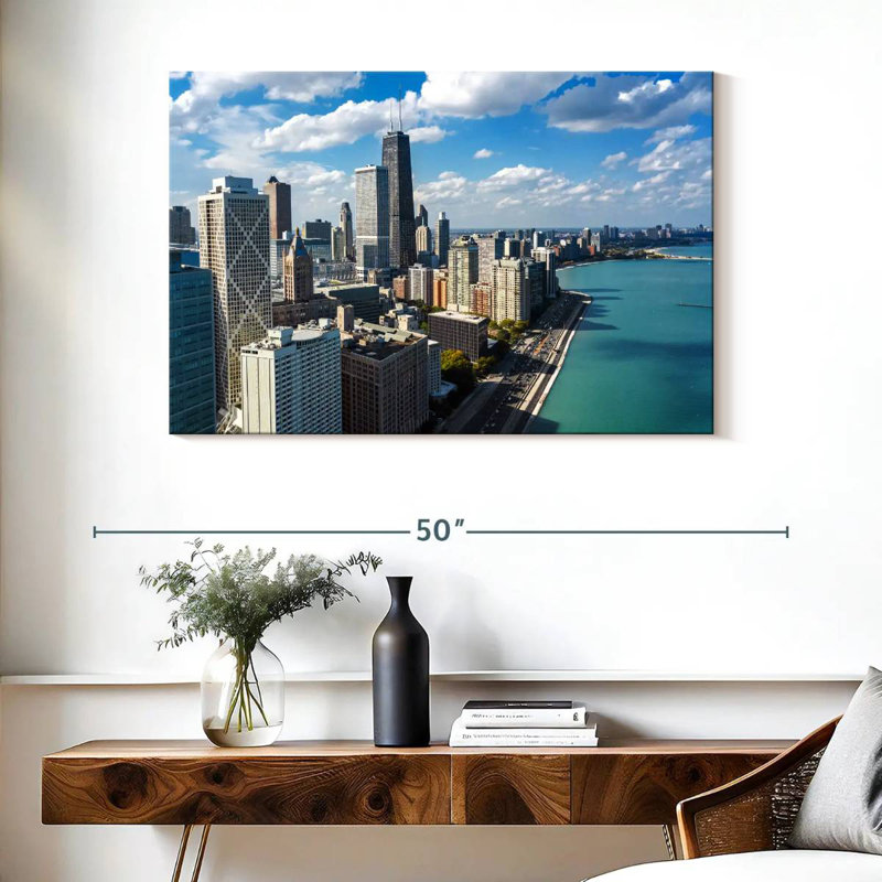 Ravi, Chicago, front de mer, horizon, H 26 po x l 39 po