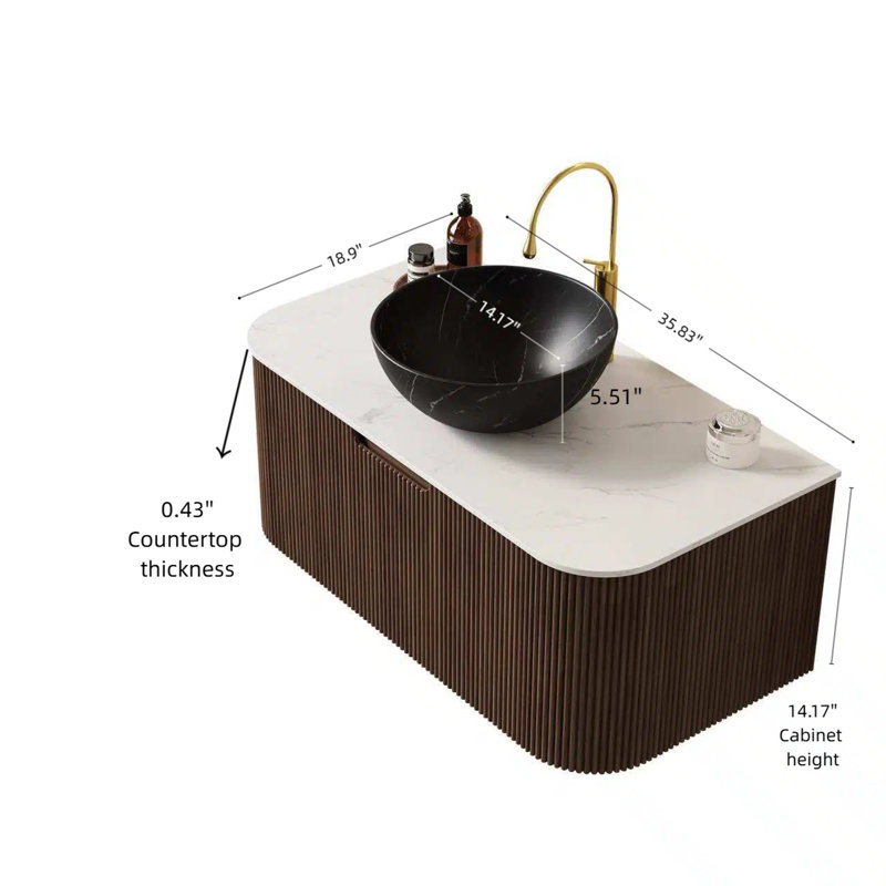 Lavabo de 36 po, Noyer foncé, L 36 po