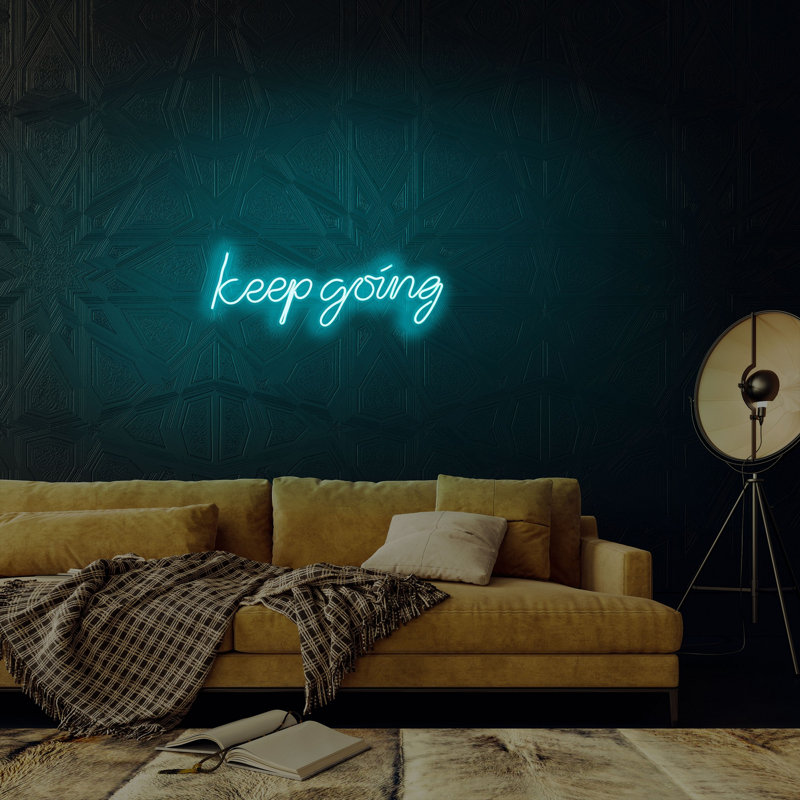 Flexible LED Neon Strip Lights, Waterproof IP67, 12V DC, 12.5 x 7.3 x 0.8 inches | PVC Foam Template, Built-in Wall Hanging System | Energy Efficient A++ | Perfect for Home Decor, Parties & Events, Blue Color