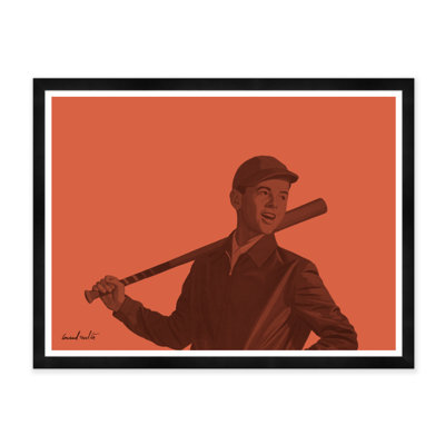 Baseball Player In Orange Print