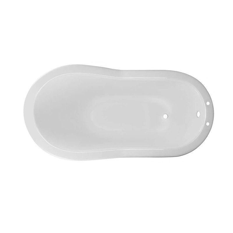 61.13'' x 30'' Freestanding Soaking Cast Iron Bathtub with Faucet