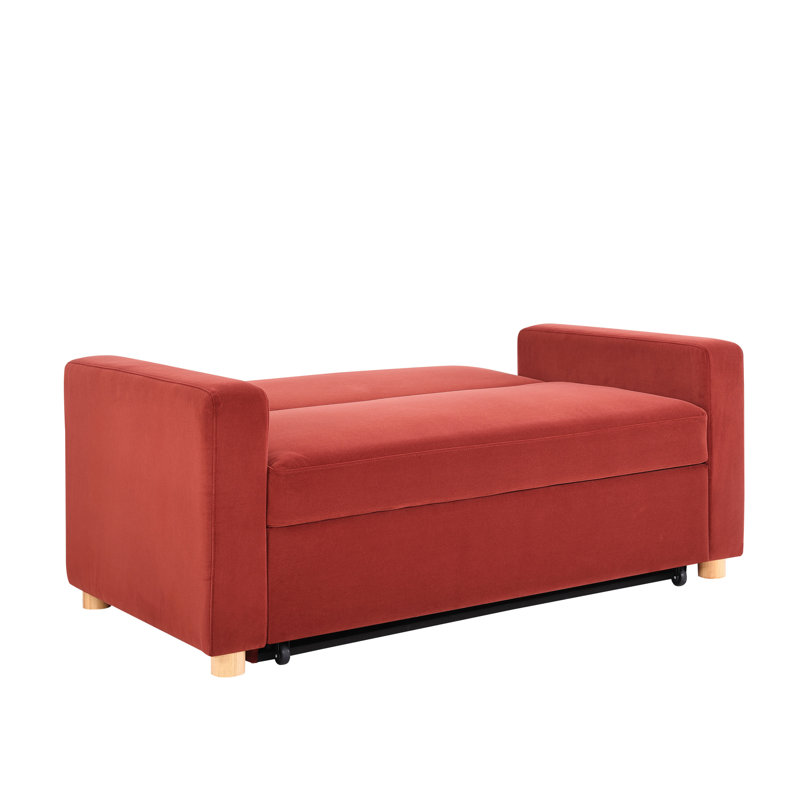 Serta Trinity 66.1" Full Size Convertible Loveseat, Dream Coil Comfort, Easy Assembly, Cinnamon Velvet