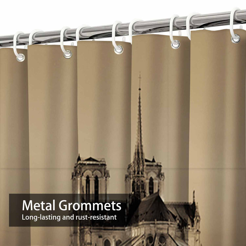 Rideau de douche avec 12 crochets Paris Dusk River, L 72 po x l 78 po