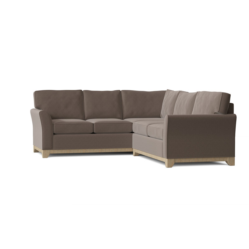 Canapé modulaire en coton de 108 po de largeur Bevins, Dauphin Marlow, Marron foncé, Accoudoir à droite (vu de face)