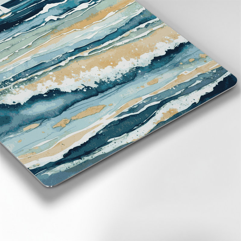 Nautical Coastal Colours Beige Metal Wall Art, 8" H x 8" W