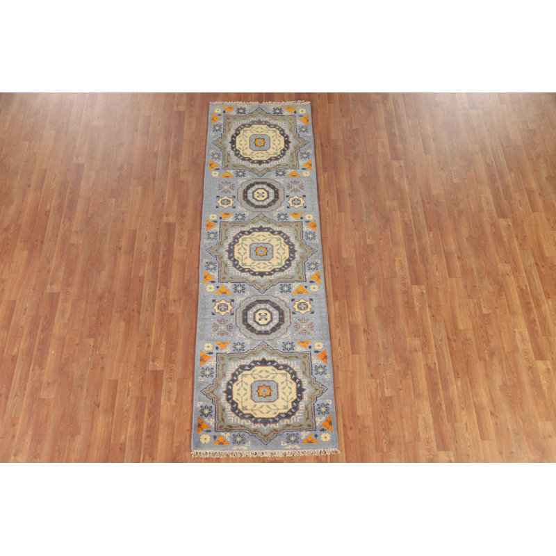 Geometric Traditional  Oriental Runner Rug 3x8