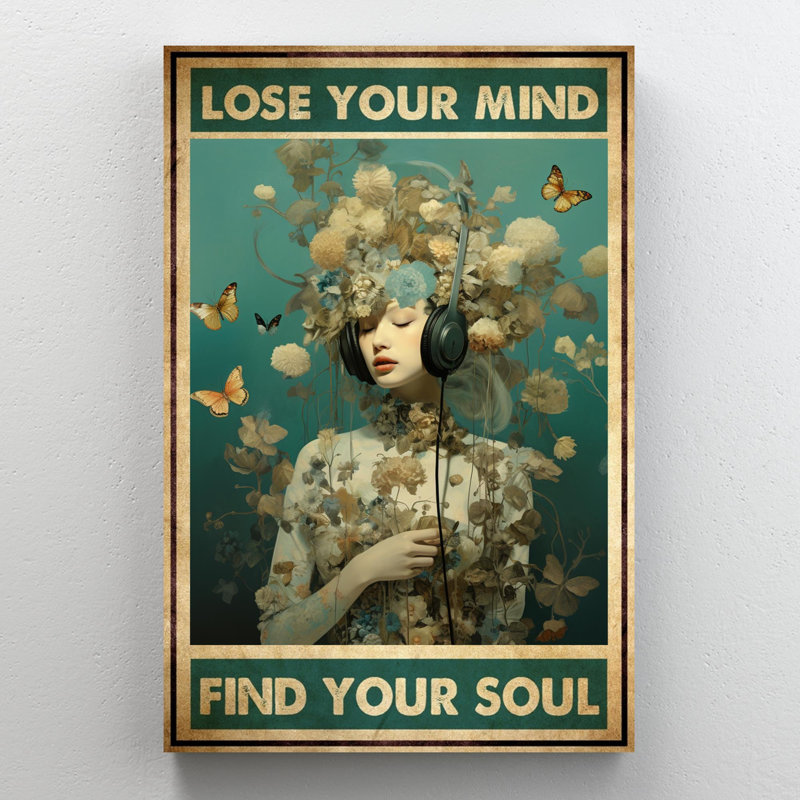 «Music Lose Your Mind 4», reproduction sur toile, L 11 po x H 14 po x P 1,25 po