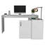 Bureau d'ordinateur moderne en L avec rangement ouvert et fermé - blanc-1618357035