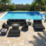 Deep Seating Outdoor Conversation Sectional Furniture Set With Fire Pit And Double Chaise Lounge
